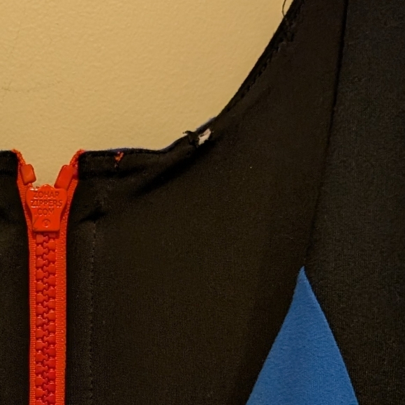 Bebe Colorblock Sleeveless Mini Dress - Black, Blue, Pink - Picture 9 of 9